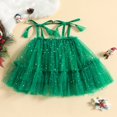 thumbnail image 2 of Kids Sequins/ Dots Print Sleeveless Tie-Up Ruffle A-Line Dress, 2 of 8