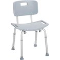 thumbnail image 2 of Designer  Deluxe Bath Bench with Back  Grey |  Clamp-On Tub Rail, 2 of 7