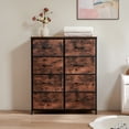 thumbnail image 2 of EDX Commode à 8 Tiroirs pour Chambre, Tour d'Organisation de Rangement en Tissu, Armoire, Brun Rustique, 2 of 8