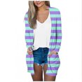 thumbnail image 1 of Pisexur Veste pour Femmes, Cardigans à devant Ouvert, Manteaux Trench, Vestes d'Automne, Mode Féminine Décontractée, Chemise Imprimée à Manches Longues, Cardigan, 1 of 5