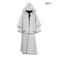 thumbnail image 3 of yingyy Halloween Cloak Hooded Scary Cape Solid Color Robe Costume Carnival White S, 3 of 6