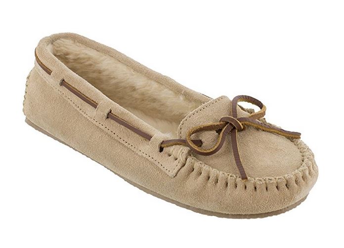 Minnetonka Womens Cally Moccasin Slipper Stone - Size 7 - 4018-7