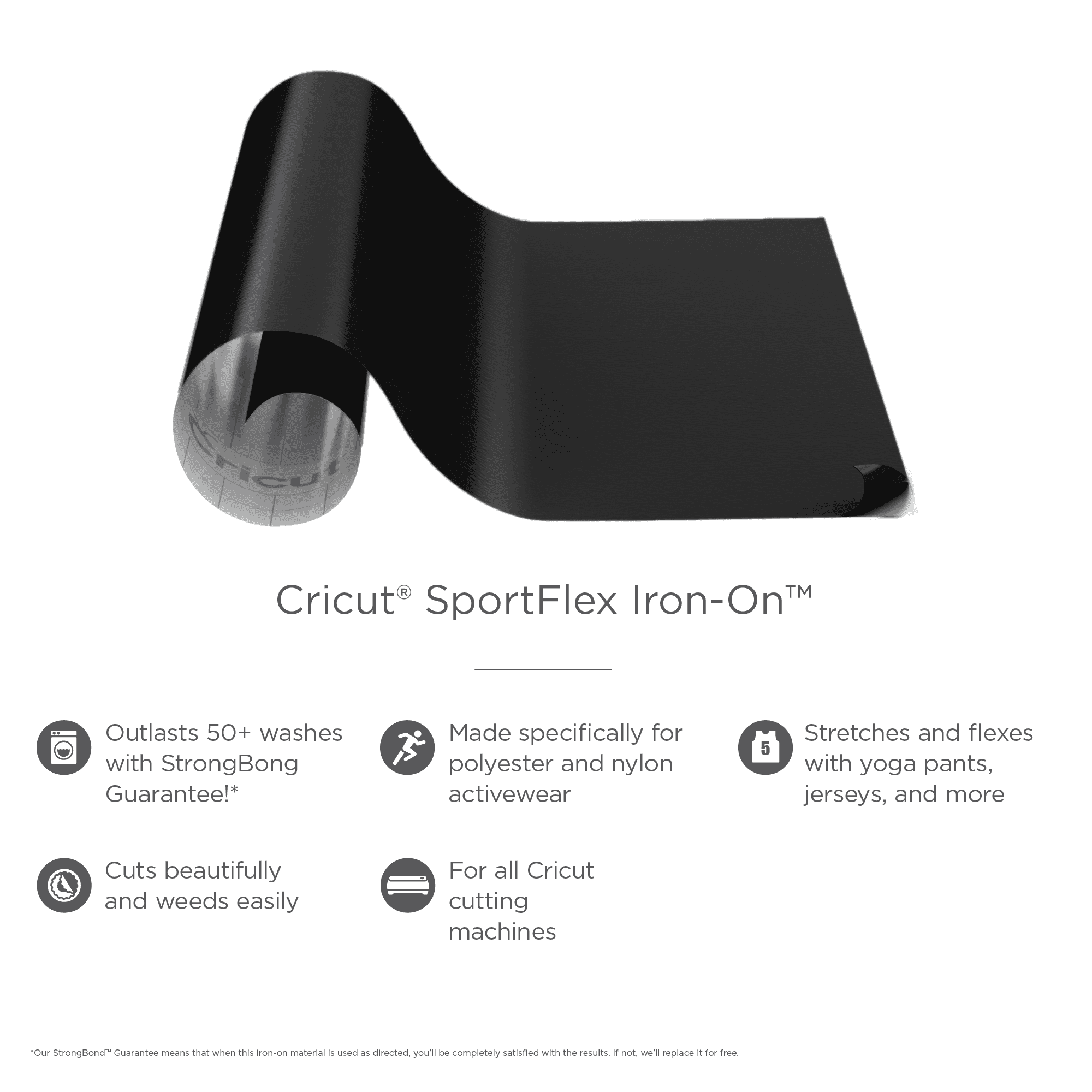 CRICUT SPORTFLEX IRON-ON BLAK
