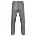 thumbnail image 1 of Lovzfmll Men's Metallic Sheen Straight-Leg Pants with Check Pattern, Perfect for Stage Performances and Night Outings Silver, S, 1 of 3