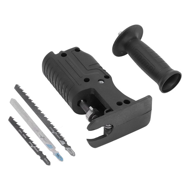 Electric Saw Attachment, High Efficiency Comfortable Grip Reciprocating Saw Adapter ABS Shell With 3PCS Blades For Wood Metal Cutting