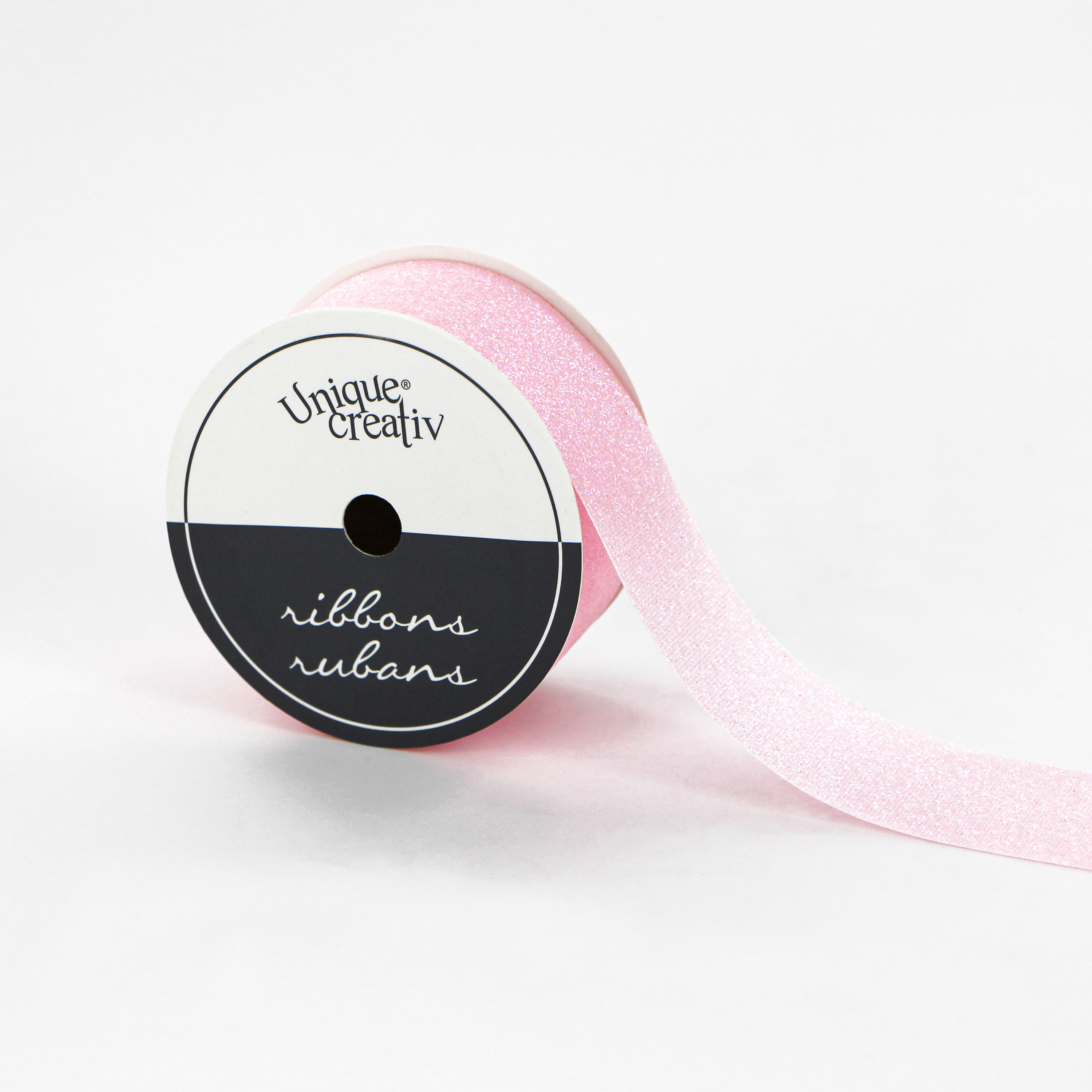 Ruban découpé à paillettes UNIQUE CREATIV, rose, 25 mm × 4,5 m (1 po × 5 v)
