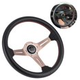 thumbnail image 4 of Steering Wheel Replacement, 350mm/14in In Diameter Wrapped With Black Leather Steering Wheel, For Most Of Car Models Car Models Lovers, 4 of 8