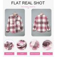 thumbnail image 4 of ORUYROP Womens Long Sleeve Plaid Shirts Flannel Lapel Button Down Shacket Jacket Coats, 4 of 5