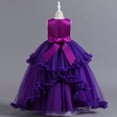 thumbnail image 3 of AJIWYH Robe de Princesse Sans Manches pour Filles, Robe de Mariage à Volants, Vêtements pour Enfants, Mode Violette, 8-9 Ans, 3 of 3