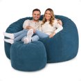 thumbnail image 1 of Ultimate Sack 6000 6-Foot Bean Bag Chair with Footstool Set, Cloud Suede Cover, 1 of 7