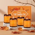 thumbnail image 1 of Fall Candles Set, Fall Scented Candles Including Hello F All, Apple Cider, Hot Cocoa, Maple Latte, Long-Lasting Pumpkin Candle, Eco-Friendly Soy Candles Non Toxic, Best Gift for Autumn, 4 Pack, 7 oz, 1 of 8