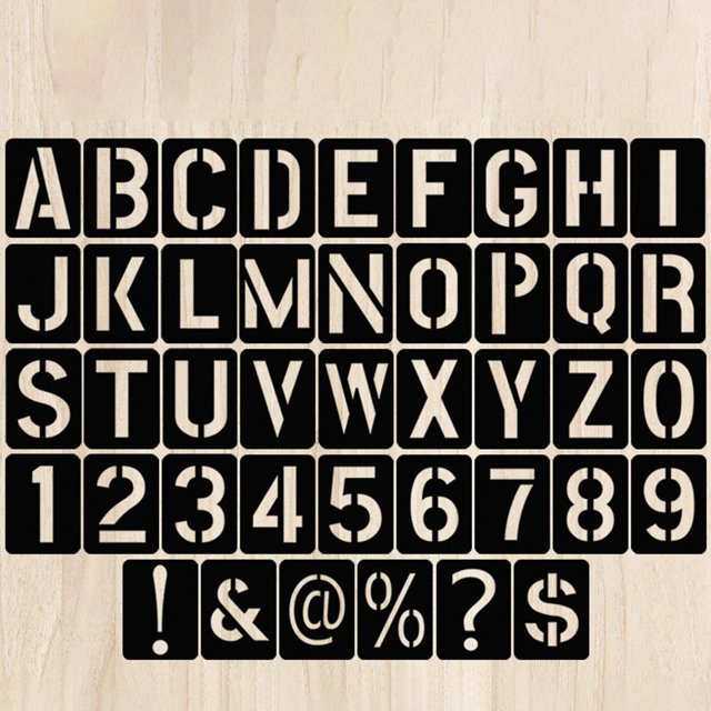 42 Pcs Pochoirs de Lettres Alphabet Chiffres Gabarits Outil Journal Gabarits de Dessin
