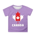 thumbnail image 1 of T-shirt à Manches Courtes pour Filles de la Fête du Canada, Col Rond d'Été, Coupe Décontractée, Chandails de Base, 1 of 4
