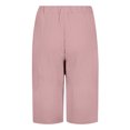 thumbnail image 4 of AherBiu Womens Shorts Casual High Waisted Drawstring Relaxed Fitted Short Summer Knee Length Shorts, 4 of 4