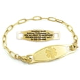 thumbnail image 1 of MedicEngraved Yellow Gold Stainless Steel Custom Medical Alert Bracelet - 4mm Paperclip Link, 1 of 7