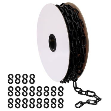 Uxcell Plastic Chain,52 FEET Safety Barrier Chain for Crowd Control, 1/4inch(6mm) Black