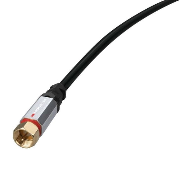 Monster Essentials Coaxial Video Cable - RG-6 Coax Cable Featuring Gold-Plated F-Pin Connector, Duraflex Protective Jacket, and Aluminum Extruded Shell - 4.9 FT