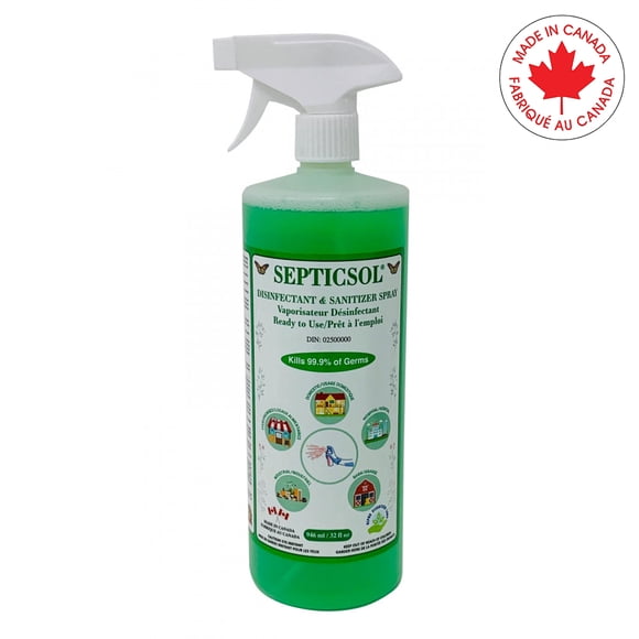 Septicsol Désinfectant et Assainissement 2/ Paquet Liquide pour Surface Dure Bouteille Vaporisateur 1 L