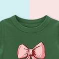 thumbnail image 3 of Childrens Girl Summer Round Neck Classic Solid Color Casual Short Sleeve Top With Bow Fashion, 3 of 6