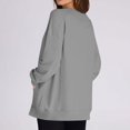 thumbnail image 3 of Penkiiy Chandail en Molleton pour Femmes Col Rond Chandail Tops Chandails en Molleton Surdimensionnés avec Poches Tenues Automne 2024 m Gris, 3 of 6