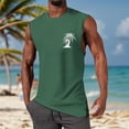 thumbnail image 3 of Summer Fashion Men's Vest Coconut Tree Small Pattern Shoulder Design Minimalist Style Casual Sleeveless Top, 3 of 6