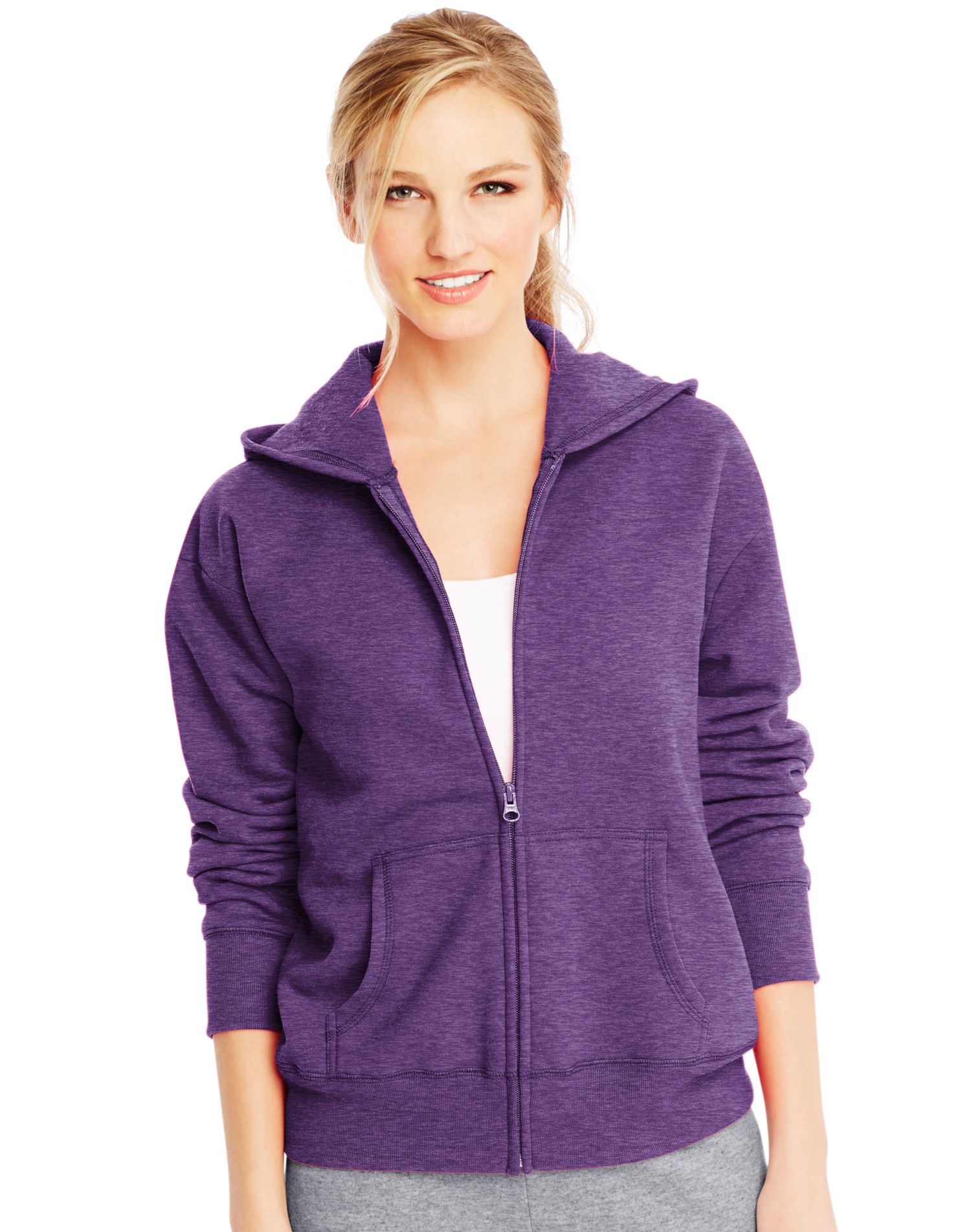 Hanes Womens ComfortSoft EcoSmart Full-Zip Hoodie Sweatshirt, XL