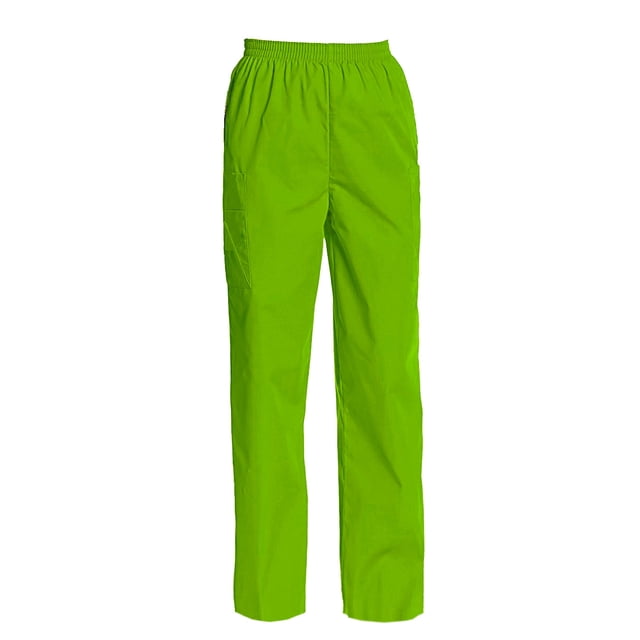 Women's Full Elastic Waist Cargo Scrub Pants