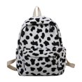 thumbnail image 1 of Vintage Women Cow Pattern School Bags Plush Backpack Large Capacity Bagpack, 1 of 10
