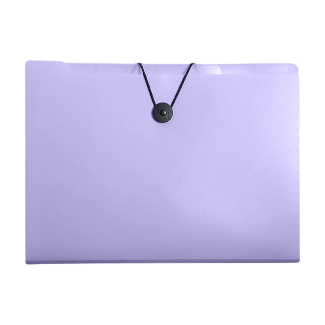 Btomtd Sac de Classement Accordéon A4 à 12 Compartiments, Grande Capacité, Sac de Rangement pour Feuilles de Test et Billets, Dossier de Classification de Bureau Transparent à Plusieurs Couches, Violet