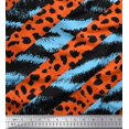 thumbnail image 1 of Soimoi Blue Heavy Canvas Fabric Leopard & Wild Animal Skin Printed Fabric 1 Yard 58 Inch Wide, 1 of 3
