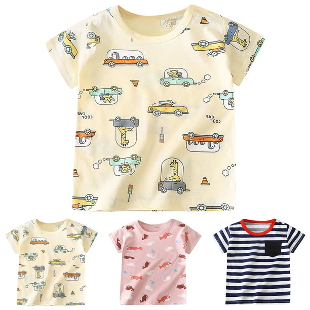 YDFCWXW Toddler Boys T-Shirt Short Sleeve Shirt Dinosaur Print