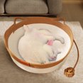 thumbnail image 4 of Hearth & Gear Cat Woven Cat Bed Rope Weaving Pet Handwoven Breathable Durable Natural Rattan Cats Sleeping With Toy Tail For Small & Large Cat & Dog Cedar Bat for Outdoors Large Pet for outside, 4 of 5