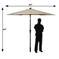 thumbnail image 3 of Patiojoy 9' Outdoor Patio Umbrella Offset w/LED Light Beige No Base, 3 of 8