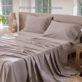 thumbnail image 2 of Bedding Sheet Set Washed Cotton Linen Like Textu Breathable Durable Soft Comfy (Dark Orange Queen), 2 of 6