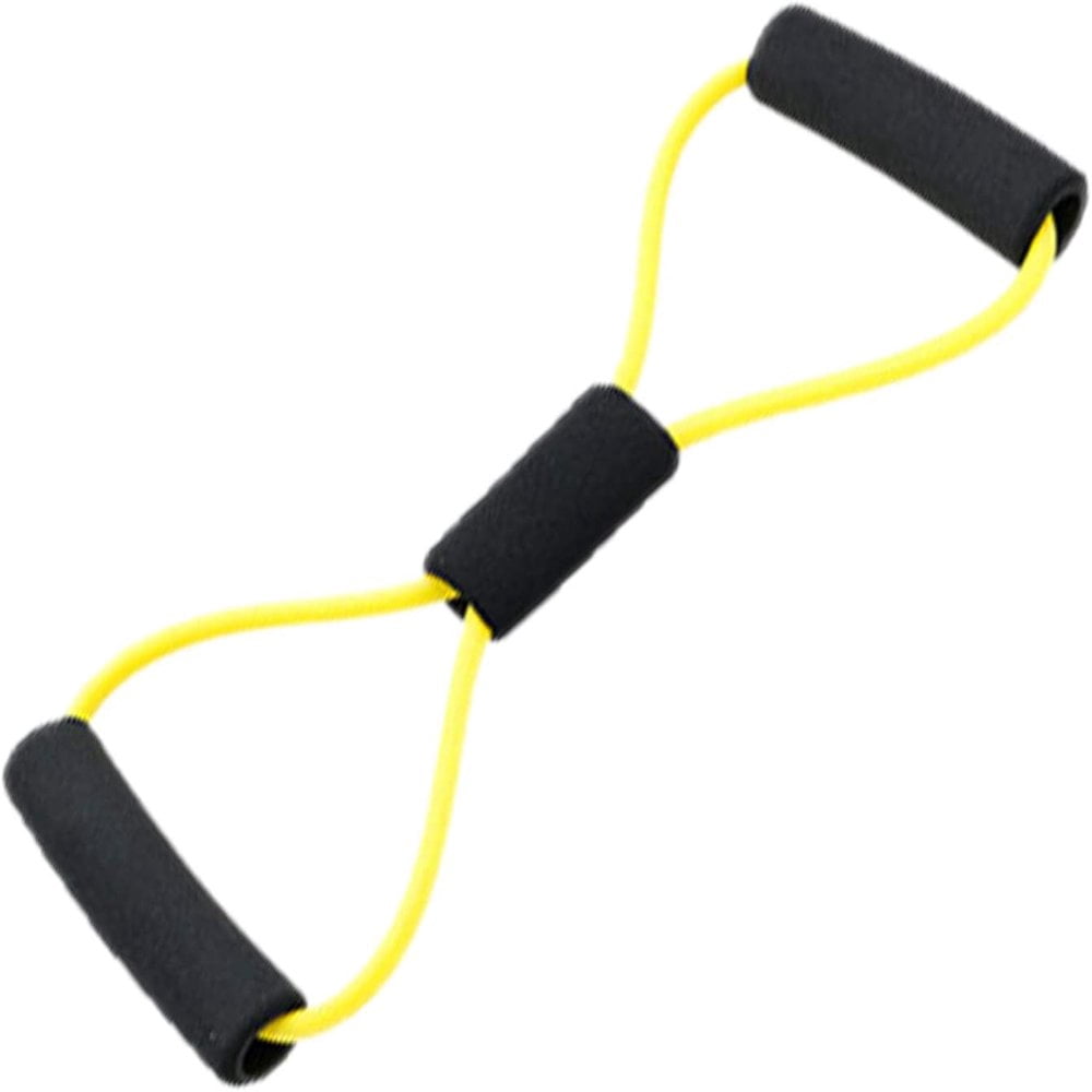 Estbridg Pull Rope Band Chest Expander - Multifunction with Handle 8 Word Elastic Home Exercise Resistance Tube Bands for Home Gym Exercise Muscle Training Tubing Pull Rope Yellow