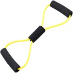Estbridg Pull Rope Band Chest Expander - Multifunction with Handle 8 Word Elastic Home Exercise Resistance Tube Bands for Home Gym Exercise Muscle Training Tubing Pull Rope Yellow