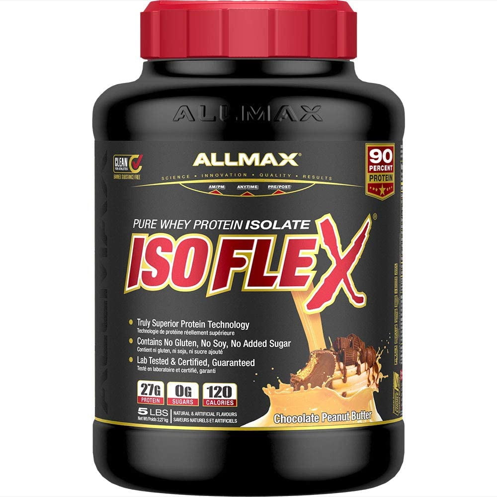 ALLMAX NUTRITION ISOFLEX - 100% Ultra-Pure Whey Protein Isolate, Chocolate Peanut Butter 5lb
