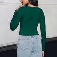 thumbnail image 4 of Yuyuzo Crop Tops for Women Ribbed Knit Long Sleeve Scoop Neck Casual Fall Basic Going out Tops, 4 of 7