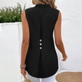 thumbnail image 4 of Timegard Camisoles pour Femmes Été Coton Lin Col en V Sans Manches Légères Décontractées Amples Hauts Blouse, 4 of 7
