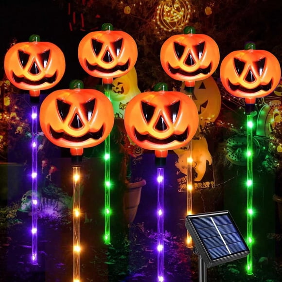 Halloween Decor Solar Pumpkin Stake Lights O Outdoor Lights LED Pumpkin Decorative Lamp For Yard Garden Walkway Fall