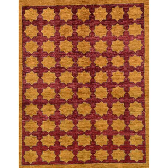 Ahgly Company Tapis d'Intérieur Rectangulaire Abstrait Rouge Tapis de Zone Abstrait, 6 Pieds x 9 Pieds