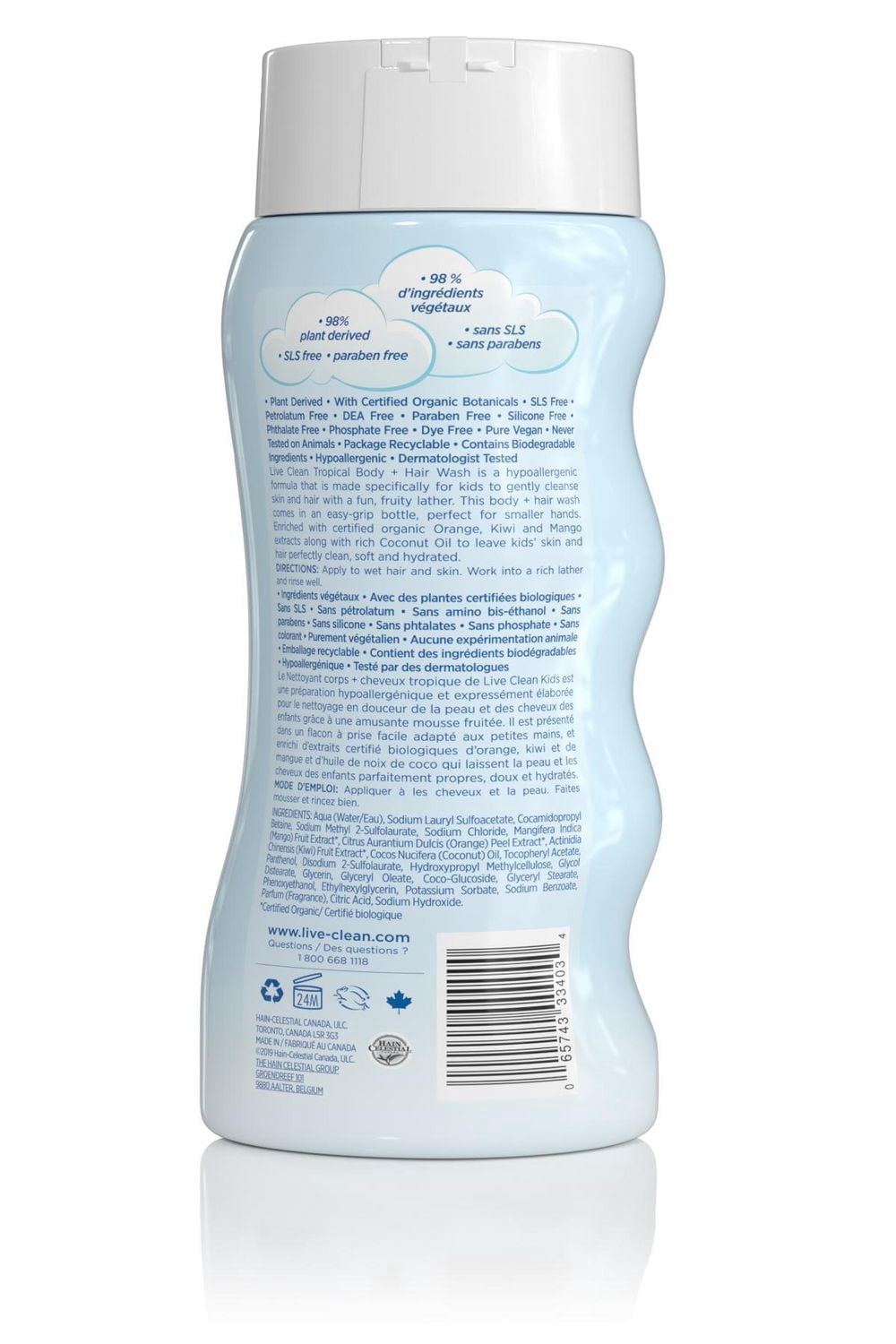 Live Clean Kids Nettoyant Corps & Cheveux Tropical 