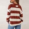 thumbnail image 4 of Styesk Chemises à Manches Longues pour Femmes Chemise Rayée Tendance Ample Col Rond Tunique Décontractée Patchwork Douce Légère Chandail en Molleton, 4 of 7