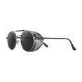 thumbnail image 1 of Round Steampunk Sunglasses Circle Blocking Side Glasses for Unisex Gray Lens Gray Frame, 1 of 7