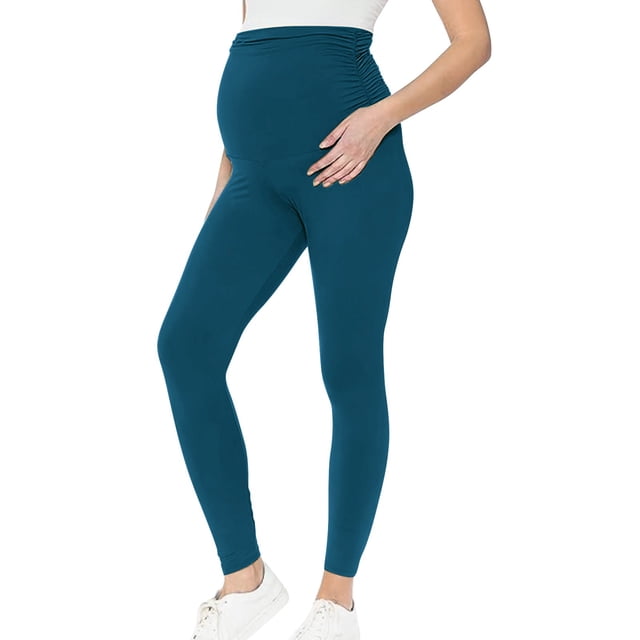 Kcodviy Women Maternity Casual Solid Maternity Plus Size Color Elastic Control Hight Overall Leggings Waist Long Pants Leggings Maternity Leggings Set Soft Pants