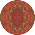 thumbnail image 1 of Ahgly Company Machine Washable Indoor Round Transitional Red Area Rugs, 4' Round, 1 of 7