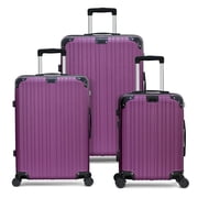 HIKOLAYAE Upright Luggage with 8-Wheel Spinner in Azure Blue, 3 Piece - TSA Compliant