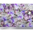 thumbnail image 3 of Soimoi Purple Moss Georgette Fabric Stripe,Floral & Butterfly Print Fabric by Yard 42 Inch Wide, 3 of 3