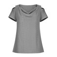 thumbnail image 4 of asjyhkr Womens off Shoulder Tops Summer Short Sleeve Breathable Lightweight Tees Solid Color Tshirts, 4 of 5