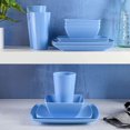 thumbnail image 2 of Gibson Home Grayson Square 16 Piece Melamine Dinnerware Set, Blue, 2 of 6